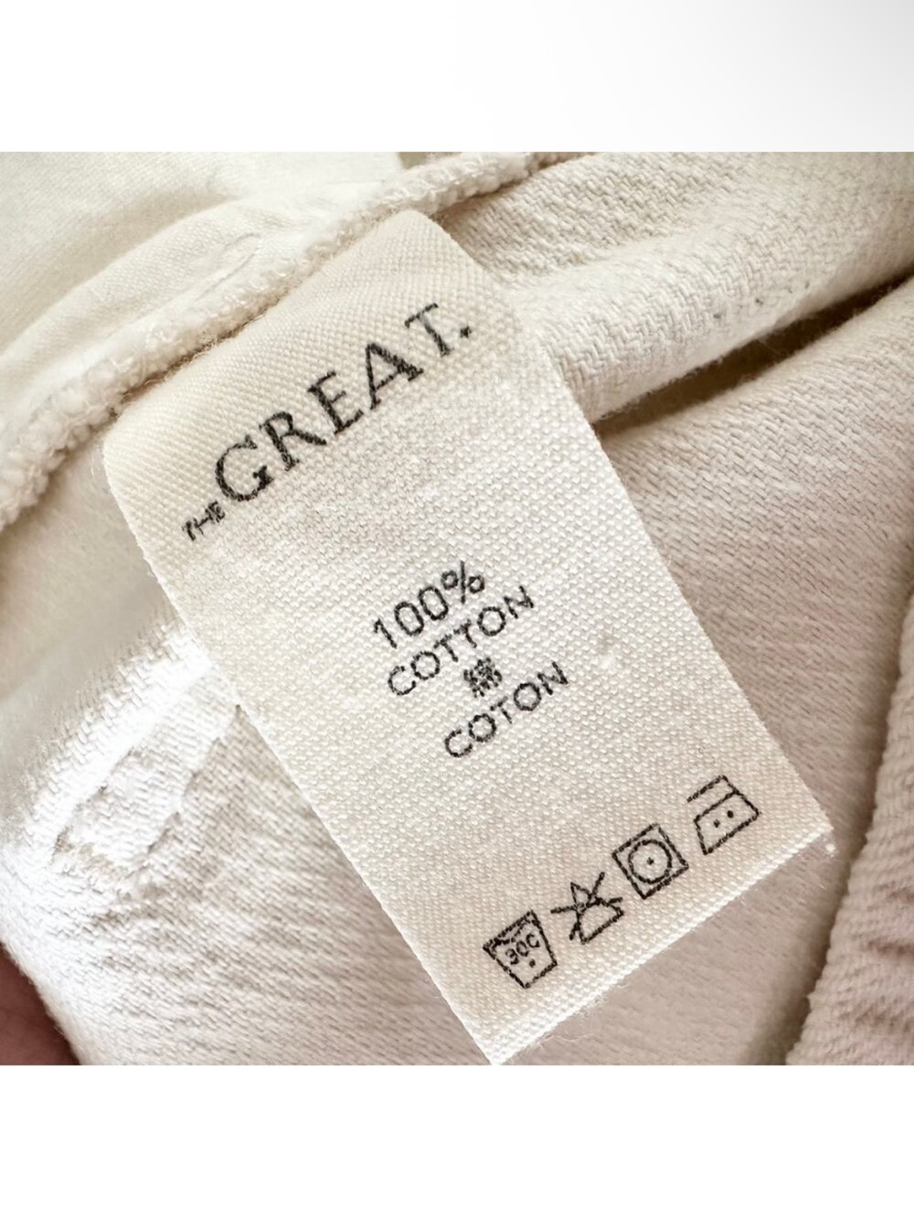 The Great. The Shipmate Canvas Pant Size 1/Small Cream Straight Leg High-Rise - Picture 9 of 10